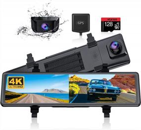 img 4 attached to NexiGo D90 (Gen 2) 4K Mirror Dash Cam With Dual Sony_Sensors, 11 Inch IPS Full Touch Split Screen, Super Night Vision, G-Sensor & Emergency Recording, GPS, Parking Monitor/Assistance