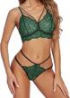 lace bralette and panty set for women by adome - sexy strappy 2-piece lingerie babydoll set logo