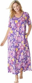 img 4 attached to Dreams & Co. Women'S Plus Size Long T-Shirt Lounger House Dress Or Nightgown