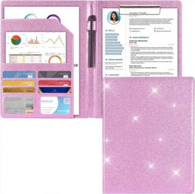 img 4 attached to Cacturism Pink Bling Padfolio: Stylish Portfolio Folder For Women'S Professional Business Documents, Legal Pad And Clipboard Holder