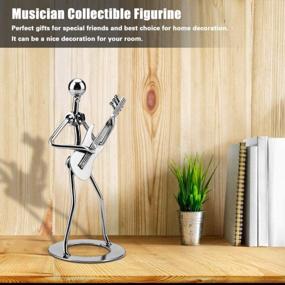 img 3 attached to Small Iron Sculpture Metal Musician Player Collectible Figurine Hand Soldering Home Decor Art Iron Statue Crafts Gifts