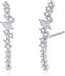 stylish shimmer: quke cubic zirconia ear cuff earrings with crystal charm for women logo