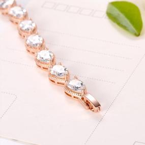 img 1 attached to SELOVO Teardrop Rose Gold Tone Chain Tennis Bracelet For Women Lady