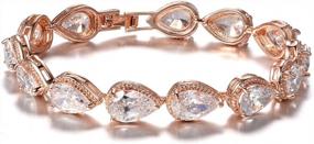 img 4 attached to SELOVO Teardrop Rose Gold Tone Chain Tennis Bracelet For Women Lady