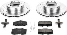 img 1 attached to 🔥 Enhance Your Braking Performance with Power Stop K1150 Z23 Carbon Fiber Brake Pads & Drilled/Slotted Rotors Kit