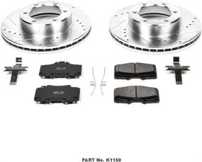 img 2 attached to 🔥 Enhance Your Braking Performance with Power Stop K1150 Z23 Carbon Fiber Brake Pads & Drilled/Slotted Rotors Kit