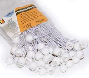 img 4 attached to 🔘 White 6" 50-Pack Heavy Duty Ball Bungee Canopy Cord by Wellmax, 5mm Thickness