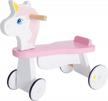 ride in style: labebe wooden unicorn balance walker for 1-3 year olds - 4-wheel toddler ride-on toy perfect for fun and development logo