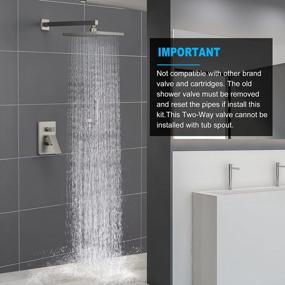 img 3 attached to Upgrade Your Bathroom with Gabrylly Shower System: Wall Mounted High Pressure 10" Rain Shower Head and 3-Setting Handheld Set - Complete Faucet Kit with 2-Way Valve in Brushed Nickel