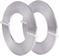 benecreat 32 feet 2 rolls 3mm wide flat jewelry craft wire 18 gauge aluminum wire for bezel jewelry making, sculpting, armature craft - silver color logo