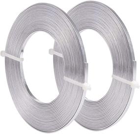 img 4 attached to BENECREAT 32 Feet 2 Rolls 3Mm Wide Flat Jewelry Craft Wire 18 Gauge Aluminum Wire For Bezel Jewelry Making, Sculpting, Armature Craft - Silver Color