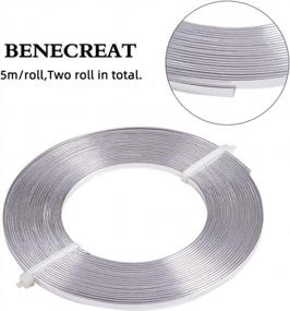 img 3 attached to BENECREAT 32 Feet 2 Rolls 3Mm Wide Flat Jewelry Craft Wire 18 Gauge Aluminum Wire For Bezel Jewelry Making, Sculpting, Armature Craft - Silver Color