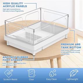 img 3 attached to 🐢 MoonOrange Turtle Tank: Enhanced Acrylic Aquarium for Turtles, Reptile Habitat with Basking Platform, Bottom Drain, Versatile Areas for Turtles, Crabs, Crayfish, Small Reptiles.