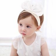 stunning fmeida baby headbands with big handmade bows for newborns, infants, and toddlers - white lace hair accessories that stand out logo