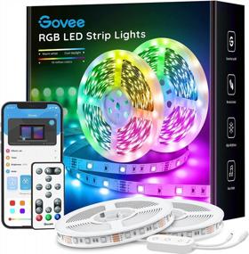 img 4 attached to Govee Smart LED Strip Lights, 32.8Ft WiFi LED Light Strip With App And Remote Control, Works With Alexa And Google Assistant, Music Sync Lights For Bedroom, Kitchen, TV, Party ( 2 Rolls Of 16.4Ft)