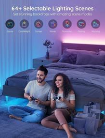 img 1 attached to Govee Smart LED Strip Lights, 32.8Ft WiFi LED Light Strip With App And Remote Control, Works With Alexa And Google Assistant, Music Sync Lights For Bedroom, Kitchen, TV, Party ( 2 Rolls Of 16.4Ft)