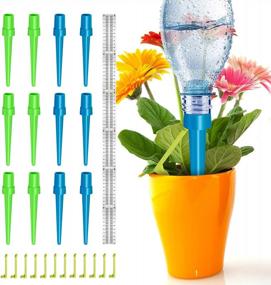 img 4 attached to 12 Pack Self Watering Spikes With Fixed Bracket And Graduated Table Plant Waterers For Vacation Plant Watering - Fits Bottles Top Inner Diameter 0.8-0.98In.