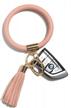 leather tassel bracelet keyring: coolcos portable wristlet bangle keychain holder - perfect women's gift! logo