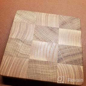 img 5 attached to Set Of 4 Natural Wood Coasters - Made In Europe From Oak And Ash End Grain - 4 Inch Wooden Coasters Set