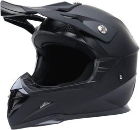 img 2 attached to 🔒 YEMA Helmet YM-915 DOT Approved ATV Motocross Motorcycle Helmet - Full Face Off Road Crash Cross Downhill DH Four Wheeler MX Quad Dirt Bike Helmet for Adult Men Women - Matte Black, Size M