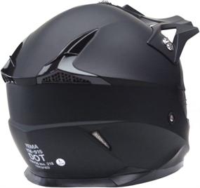 img 1 attached to 🔒 YEMA Helmet YM-915 DOT Approved ATV Motocross Motorcycle Helmet - Full Face Off Road Crash Cross Downhill DH Four Wheeler MX Quad Dirt Bike Helmet for Adult Men Women - Matte Black, Size M