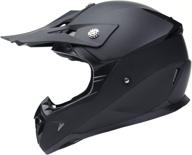 🔒 yema helmet ym-915 dot approved atv motocross motorcycle helmet - full face off road crash cross downhill dh four wheeler mx quad dirt bike helmet for adult men women - matte black, size m logo