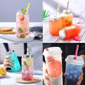 img 1 attached to 🥤 200 Pack Biodegradable Paper Straws - Variety of Cute Patterns for Juices, Shakes, Cake Pops, Iced Coffee & DIY Party Decorations