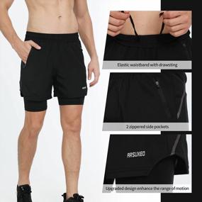 img 1 attached to ARSUXEO Men'S 2-In-1 Running Shorts Featuring Dual Zipper Pockets - Model B191