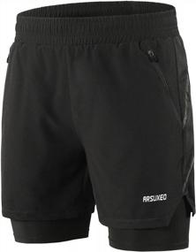 img 4 attached to ARSUXEO Men'S 2-In-1 Running Shorts Featuring Dual Zipper Pockets - Model B191