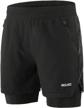 arsuxeo men's 2-in-1 running shorts featuring dual zipper pockets - model b191 logo