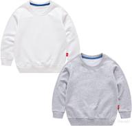 ziweistar boys' and girls' crewneck sweatshirt: comfy and casual cotton long sleeve t-shirt for kids and toddlers logo