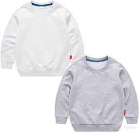img 4 attached to ZiweiStar Boys' and Girls' Crewneck Sweatshirt: Comfy and Casual Cotton Long Sleeve T-Shirt for Kids and Toddlers