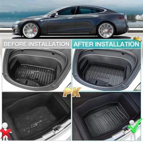 img 2 attached to Mixsuper Custom Fit All Weather Front Trunk & Rear Lower Trunk Storage Mat 2 Pack for Tesla Model 3 2021 2022 - Frunk Cargo Liner (Excluding 2017-2020 Model 3, Does Not Fit Model Y)