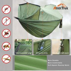 img 3 attached to AnorTrek Professional Camping Hammock: Lightweight, Portable Double With Mosquito Net & Tree Straps - Perfect For Hiking, Backpacking & More!
