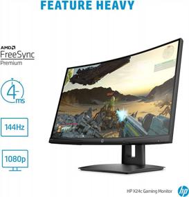 img 2 attached to HP X24C Monitor Resolution FreeSync 23.6", 1920X1080P, Blue Light Filter, Height Adjustment, Anti-Glare Coating, ‎9EK40AA#ABA