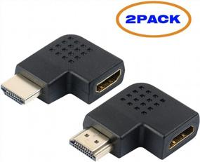 img 4 attached to 2Pack Anbear HDMI 90° & 270° Right Angle Adapter - Male To Female HDMI Port Saver