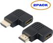 2pack anbear hdmi 90° & 270° right angle adapter - male to female hdmi port saver logo