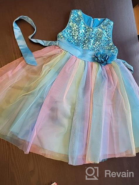 img 1 attached to JerrisApparel Rainbow Flower Birthday Pageant Dresses for Girls' Clothing review by Brian Evans