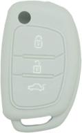 segaden silicone cover protector case holder skin jacket compatible with hyundai 3 button flip remote key fob cv9102 gray logo