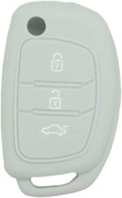 img 3 attached to SEGADEN Silicone Cover Protector Case Holder Skin Jacket Compatible With HYUNDAI 3 Button Flip Remote Key Fob CV9102 Gray