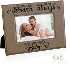 img 1 attached to 🖼️ Engraved Leather Picture Frame (4x6-Horizontal) - Perfect Baby Shower, Wedding, or Valentine's Gift by Kate Posh: Eternal Love, Forever Adored