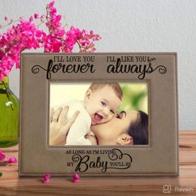 img 3 attached to 🖼️ Engraved Leather Picture Frame (4x6-Horizontal) - Perfect Baby Shower, Wedding, or Valentine's Gift by Kate Posh: Eternal Love, Forever Adored