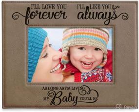 img 4 attached to 🖼️ Engraved Leather Picture Frame (4x6-Horizontal) - Perfect Baby Shower, Wedding, or Valentine's Gift by Kate Posh: Eternal Love, Forever Adored