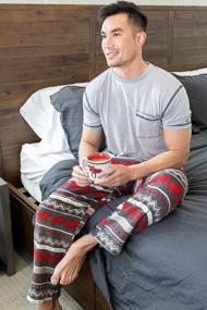 img 1 attached to 🎄 Stay Cozy This Christmas with Lazy One Fleece Christmas Essential Men's Clothing and Sleep & Lounge Collection