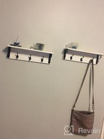 img 6 attached to Rustic Grey Wood Coat Hook Rack With Shelf And Key Holder - Set Of 2, Perfect For Entryway, Mudroom, And Bathroom Organization And Storage
