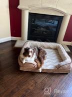 img 1 attached to Furhaven Large Orthopedic Dog Bed: Minky Plush & Suede Pillow Top Mattress With Removable Washable Cover, Ideal For French Roast Lovers - Large Size review by Greg Harris