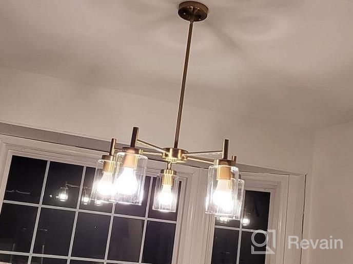 img 1 attached to VINLUZ 3-Light Black Farmhouse Chandelier With Clear Glass Shades, Modern Industrial Pendant Light For Dining Room, Adjustable Wire Semi Flush Ceiling Lighting Fixture review by Demond Clenney