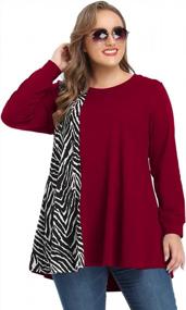 img 3 attached to JollieLovin Women'S Plus-Size Animal Print Patchwork Sweatshirt: Long-Sleeve Pullover Tunic For Lightweight Fall Fashion