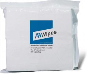img 4 attached to 300 Pack Of Grade A 68 Gram Nonwoven Cellulose/Polyester Blend Cleanroom Wipes - Ideal For Laboratory, Electronics, Pharmaceutical, Printing, And Semiconductor Industries - 9"X9" Size