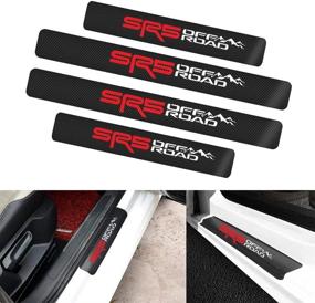 img 4 attached to 🚗 4-Piece Set Carbon Fiber Vinyl Reflective Car Door Sill Plate Protectors for SR5 Off-Road Racing Development Compatible with Tundra Tacoma 4Runner Land FJ Cruiser